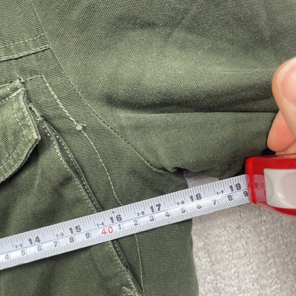 Y2K Vans Button Up Military Green Canvas Utility Jacket Pockets Tech Women S - Picture 6 of 12
